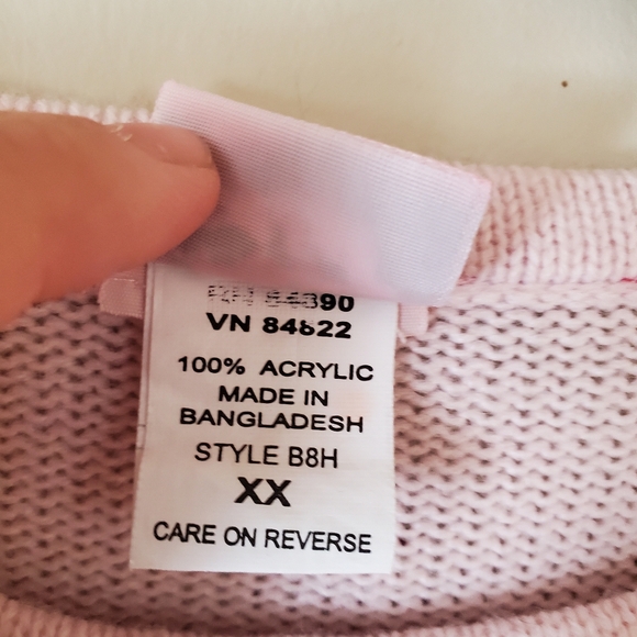 Vintage Embroidered Monochromatic Pink Grandmacore Crewneck Sweater Size XXL - Picture 5 of 11